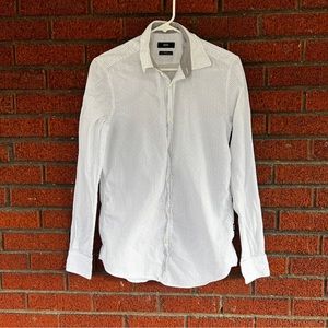 Hugo Boss White Patterned Button Down Men's Shirt Size Small Slim Fit